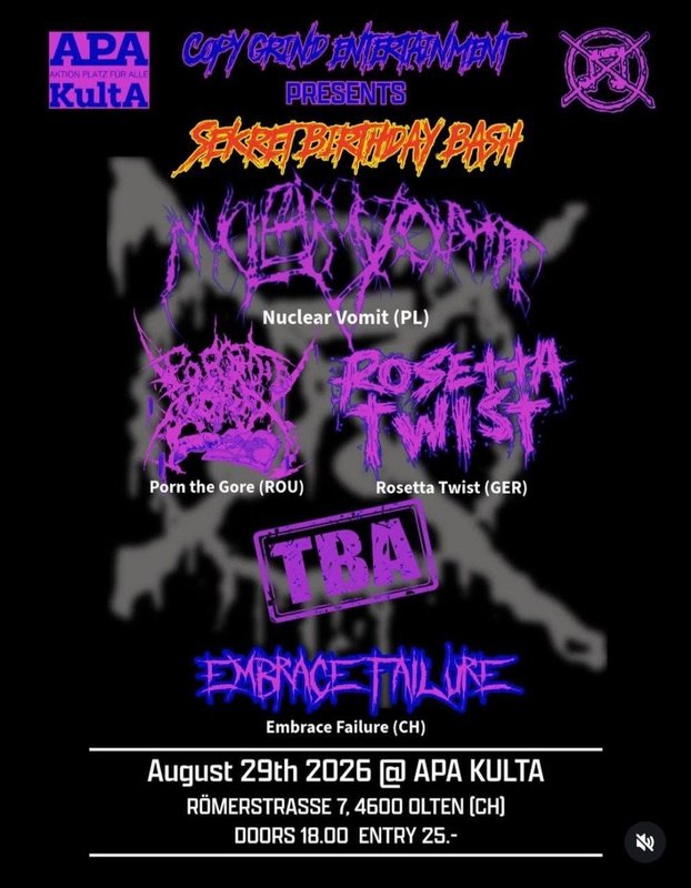 Nuclear Vomit + Porn The Gore + Rosetta Twist + Embrace Failure